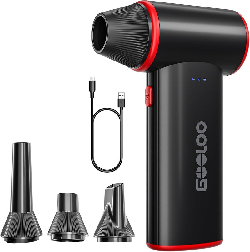 GOOLOO F3 Compressed Air Duster, 150000RPM Duster for Cleaning, 3-Gear Rechargeable Electric Air Blower with Fast Charging, Cordless Mini Blower for PC, Computer, Car, Keyboard, Outdoor - Image 1